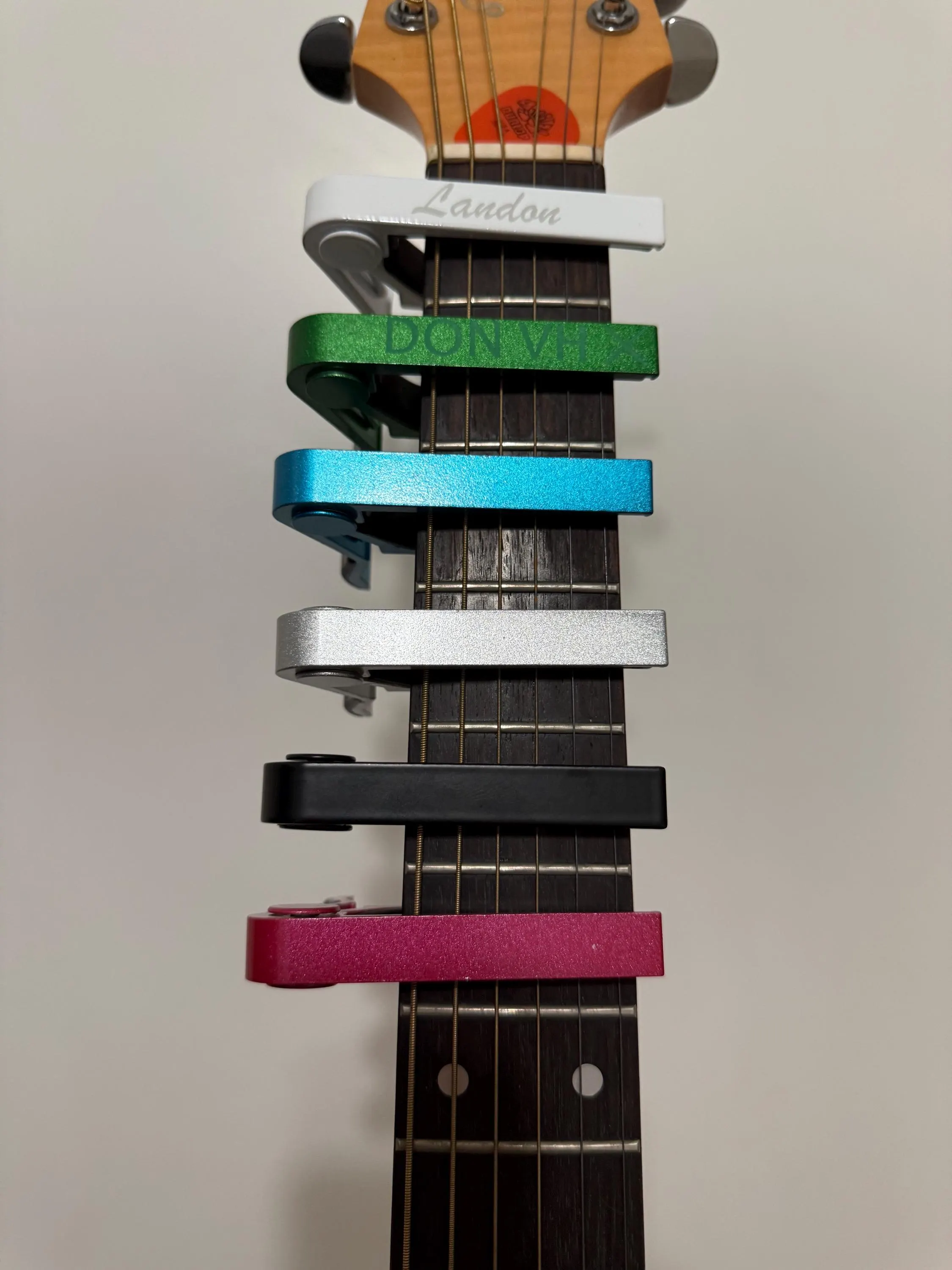 Personalized aluminum guitar capos